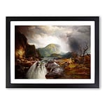 The Wilds Of Lake Superior By Thomas Moran Classic Painting Framed Wall Art Print, Ready to Hang Picture for Living Room Bedroom Home Office Décor, Black A3 (46 x 34 cm)