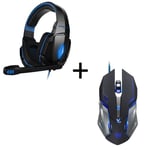 Pack Gaming pour PC MSI (Souris Metal Gamer 6 Boutons + Casque Gamer avec Micro et Telecommande)