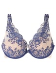 women'secret Soutien-Gorge Dos Nu Push-up, Imprimé Bleu, Bonnet C Femme