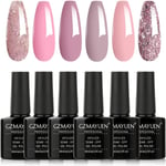 Nude Nail Polish mit Glitzer Nagel Farben Gel Pink Pink UV Shellac Nail Polish Set 10ml