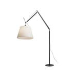 Artemide Tolomeo Mega Gulvlampe Sort Body 42 cm Pergament med Skjerm