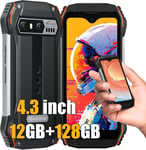 Mini Rugged Smartphone 2024, 4.3" IP68 Waterproof, 128GB, Android 13, Fast Charg