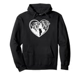 Saint Bernard Mom Dog Art Valentine's Day Heart Pullover Hoodie