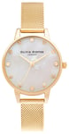 Olivia Burton Classics White & Gold Mesh Watch female