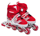 Inline Skates for Kids,Adjustable and Safe Durable Children Roller Skates,Fashionable Outdoor Sport Skates for Young Boys Girls. (Color : Red, Size : 5UK)