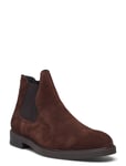 Slhblake Suede Chelsea Boot Noos Stövletter Chelsea Boot Brown Selected Homme