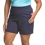 JUST MY SIZE Women's Plus Size Cotton Jersey Shorts, Pull-on Gym Shorts, 7" Inseam, Navy, 2X