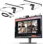 Éclairage de vidéoconférence - Lumière de Webcam pour Streaming, Moniteur LED et Ordinateur Portable pour vidéoconférence, éclairage Zoom pour Ordinateur, 2 unités