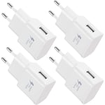 4-pakkaus 5V-2A USB power pistorasiasovitin Universal pikalaturi iPhonelle 12/11/X 8/7/6, Samsung Galaxy S22 S21 S20 S10 S5 S6 S7 S8 S9/Edge/Plu