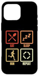 Coque pour iPhone 16 Pro Max Manger Dormir Courir Répéter Amoureux de la course à pied