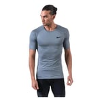 Nike M NP Top SS Tight T-Shirt Homme, Smoke Grey/Lt Smoke Grey/(Black), FR : M (Taille Fabricant : M)