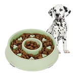 Relaxdays Slow Feeder Bowl, Anti Gulping, Food for Dogs, 500 ml, Eat Slowly, Dishwasher Safe, Spiral, Green, 4.5 x 19.5 x 19.5 cm