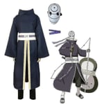 Högkvalitativ Anime Tobi Uchiha Kostym Obito Mask Karneval Halloween Party Kostymer Outfit För Vuxen Ninja Kläder Mask Shippuden Costume and Mask XL