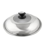 Kitchen Stainless Steel Cookware Pot Skillet Frying Pan Knob Lid Cover 35cm Dia