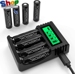 AA  Rechargeable  Batteries  with  Charger ,  8  Pcs  AA  Rechargeable  Batterie