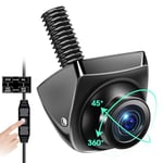 【4 Modes de Signal】Caméra de Recul 360°+45°Retournable Supporte Caméra de Recul Voiture AHD 1080P/720P/NTSC/PAL Modèles Caméras de Recul pour Voiture Camping-car Super Vision IP69K Étanchéité 12V-24V