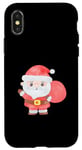 Coque pour iPhone X/XS Ho-Ho-Holiday Cheer: Père Noël en action