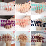 24pcs Fashion False Nails Acrylic Gel Full French Fake Art 21