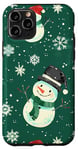 Coque pour iPhone 11 Pro Green Pop Art Tropical Bonhomme de neige Noël Cristaux glacés Thème