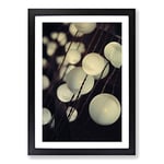 Big Box Art String Lantern Lights Framed Wall Art Picture Print Ready to Hang, Black A2 (62 x 45 cm)