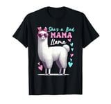 She's A Bad Funny Joke Mama Cute Llama Mother's Day Farm T-Shirt