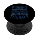 Best Fun Adult Men Humour Fishing The Best Therapy PopSockets PopGrip Adhésif