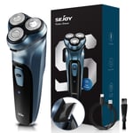 SEJOY 3D Men Electric Shaver Rotary Razor Rechargeable Cordless Sideburn Trimmer