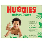 Huggies Natural Care Baby Wipes with Skin Loving Natural Fibres & Aloe Vera