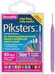 Piksters Interdental Brush - Size 1 Purple 0.45mm - 40 Brushes Per Pack