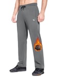 BALEAF Pantalon de jogging pour homme doublé en polaire résistant à l'eau avec poche zippée thermique pour course à pied jogging, gris, XXL