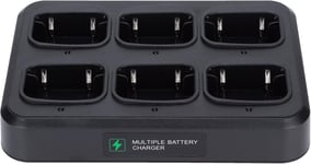 Chargeur Multi-Unités À Six Voies, Station De Radio Bidirectionnelle Led Avec Adaptateur, Base De Batterie De Chargeur Rapide Pour Talkie-Walkie Pour Retevis Rt8 Rt81 Rt82 Rt83