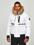 Zavetti Canada Abelli 2.0 Hooded Bomber Coat - Optic White, White, Size S, Men