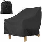 Housse Fauteuil Jardin Extérieur 210D Imperméable Couverture avec Corde Ajustable,80x85x91.5cm (Noir)