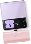 Chargeur Externe Usb C 4500mah, Ultra-Compact Batterie Portable Petit Type C Power Bank Compatible Pour Samsung S24/S23/S22/S21/Z Flip 5/Z Flip 4, Huawei, Xiaomi, Lg, Pixel (Rose).[F2013]