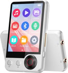 128Go Lecteur MP3 Bluetooth 5.3 avec Haut-Parleur, 2.4"" écran Tactile Lecteur MP3 en Métal Qualité Sonore HiFi Audio MP4 Baladeur avec Radio FM, Enregistreur, E-Book, Écouteurs Inclus