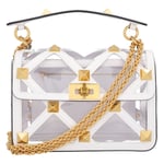 Valentino Garavani Womens Roman Stud Bag Transparent - White material_Leather - One Size