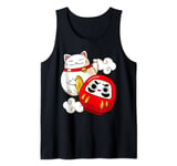 Maneki Neko Lucky Cat Japanese Daruma Doll Kawaii Tank Top