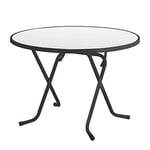 BEST 26528050 Primo Table Pliante à Pieds en Ciseaux Modèle Rond Anthracite Ø 80 cm