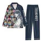 Taylor Swift The Eras Tour Print Julpyjamas Dam Set 1989 Skjortor och byxor Pyjamas Pjs Sets Button Down Loungwear Swiftie nattkläder Nattkläder