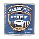 Hammerite Smooth White Paint 250ml Direct To Rust Metal Quick Drying Protection