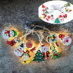 LED Jultomte Snögubbe Lampa Kryckor Julgran Lampa Kedja Strumpor Snöflinga Dekorativ Lampa