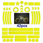 42 Pièces Sticker reflechissant Casque Velo,Bande reflechissante Velo autocollante,Autocollants Réfléchissants pour Vélos,Sticker reflechissant Velo