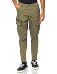 Jack & Jones Men's Cargo Chino Pants JPSTACE JJDEX Stretch Pants Straight Cut Work Trousers Look, Colours:OliveGreen, Pant Size:34W / 34L