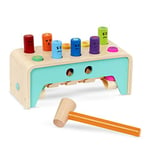 Battat - Jeu de marteau en bois pour enfants multicolore - banc de frappe de développement avec chevilles et maillet, 12 mois Plus