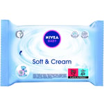 Soft & Cream Wet Wipes (12 x 63 Pieces) Wet Wipes for Gentle Cleaning