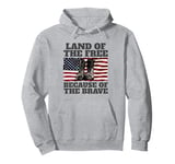 Land of the Free Because of the Brave Memorial Veterans Day Pullover Hoodie