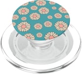 Daisy Flower Floral Aesthetic Aqua Teal Pink Cottagecore PopSockets PopGrip pour MagSafe