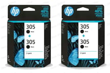 2x HP 305 Black & Colour Original Ink Cartridge For HP ENVY 6430e Printer