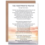 Lord Jesus Footprints In The Sand Poem Watercolour Sealed Greeting Card Plus Envelope Blank inside