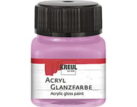 Kreul 79206-Peinture, 20 ml Verre Rose, Peinture Acrylique Brillante et Lisse pour Peindre et bricoler, à Base d'eau, résistante à la salive, séchage Rapide et Opaque, Rosé